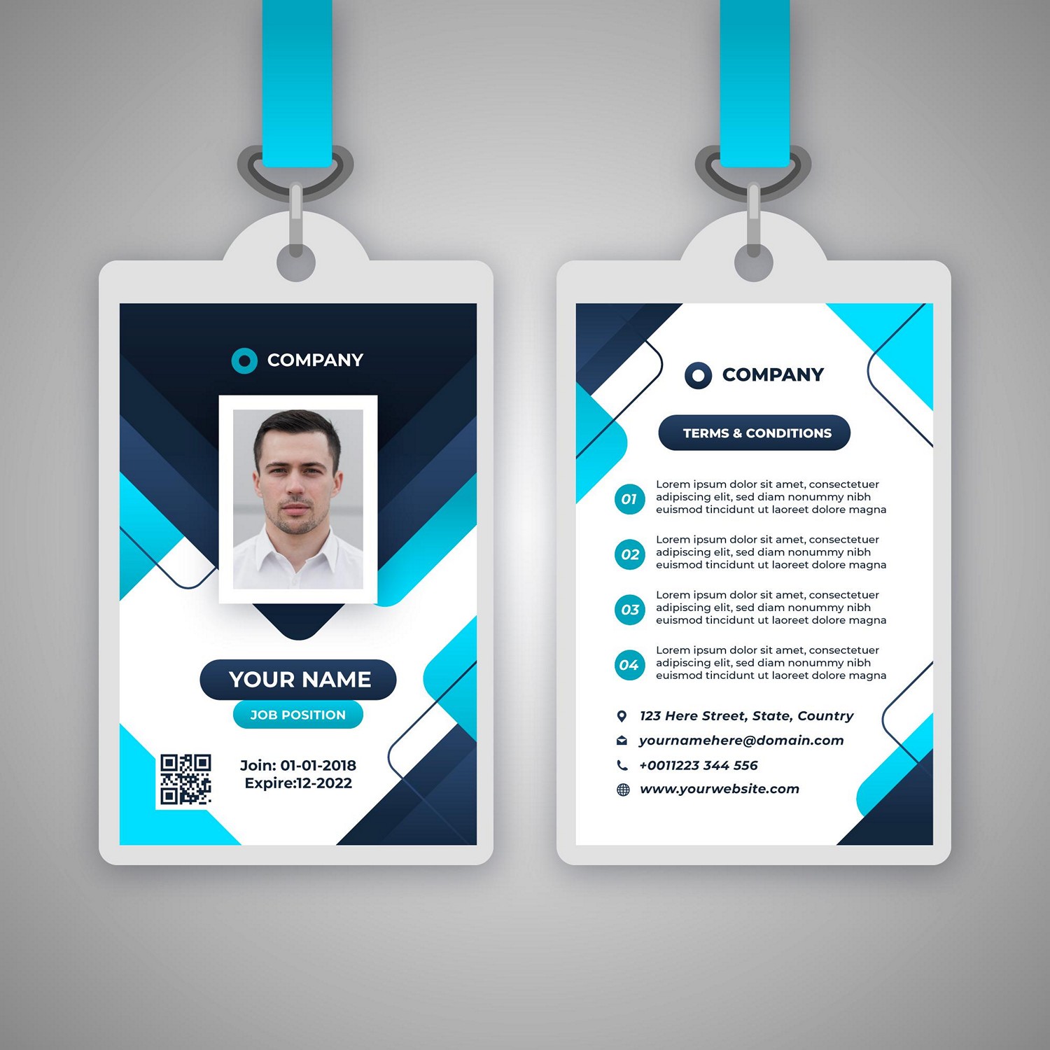 Modern & Professional Digital ID Card - Instant Download