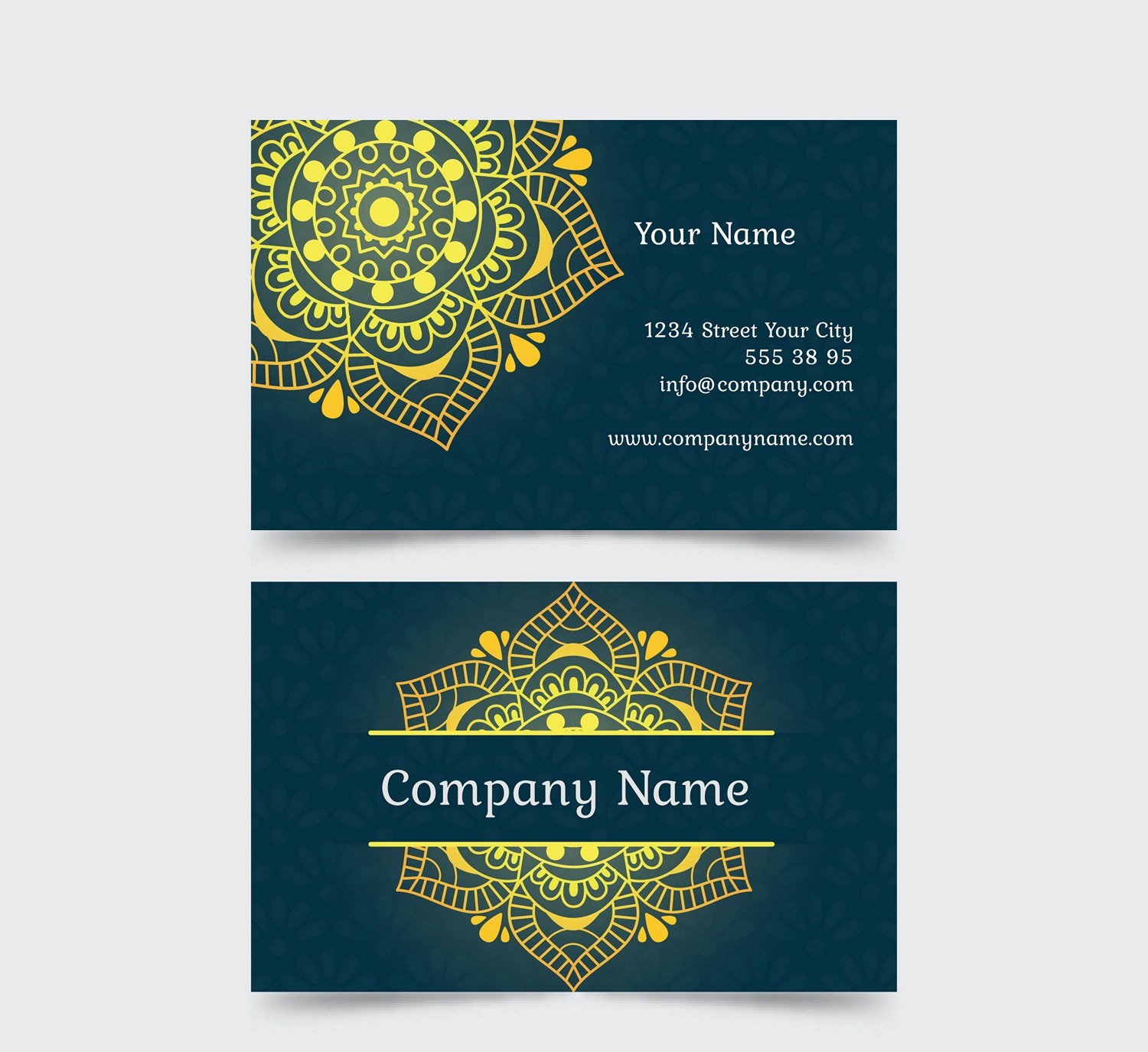 Elegant Mandala Business Card: Custom Digital Printing