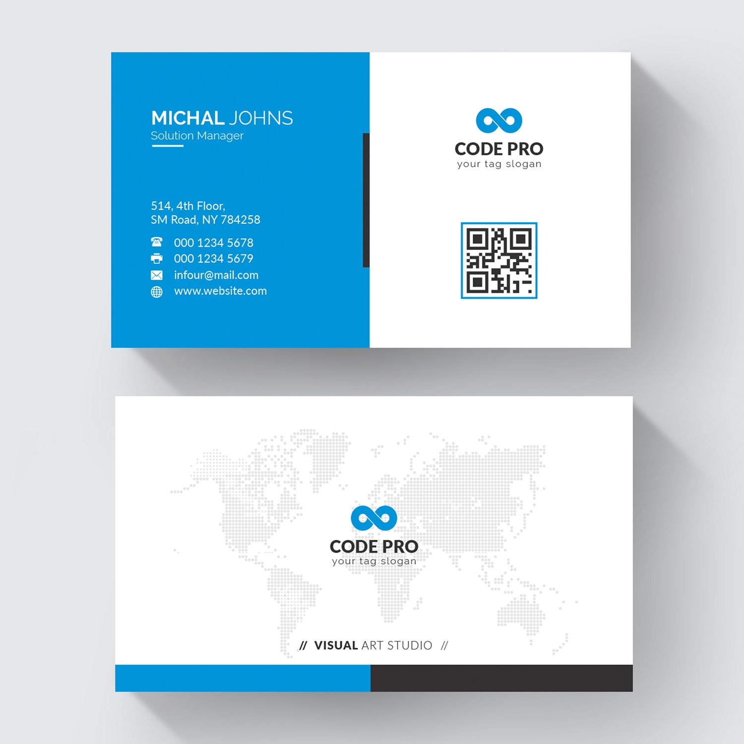 Sleek & Modern Business Card: Code Pro