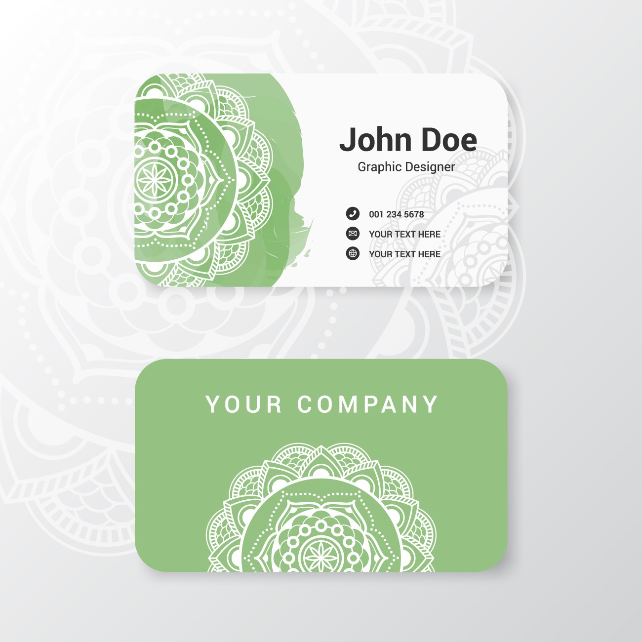 Serene Mandala Business Card - Premium Digital Print