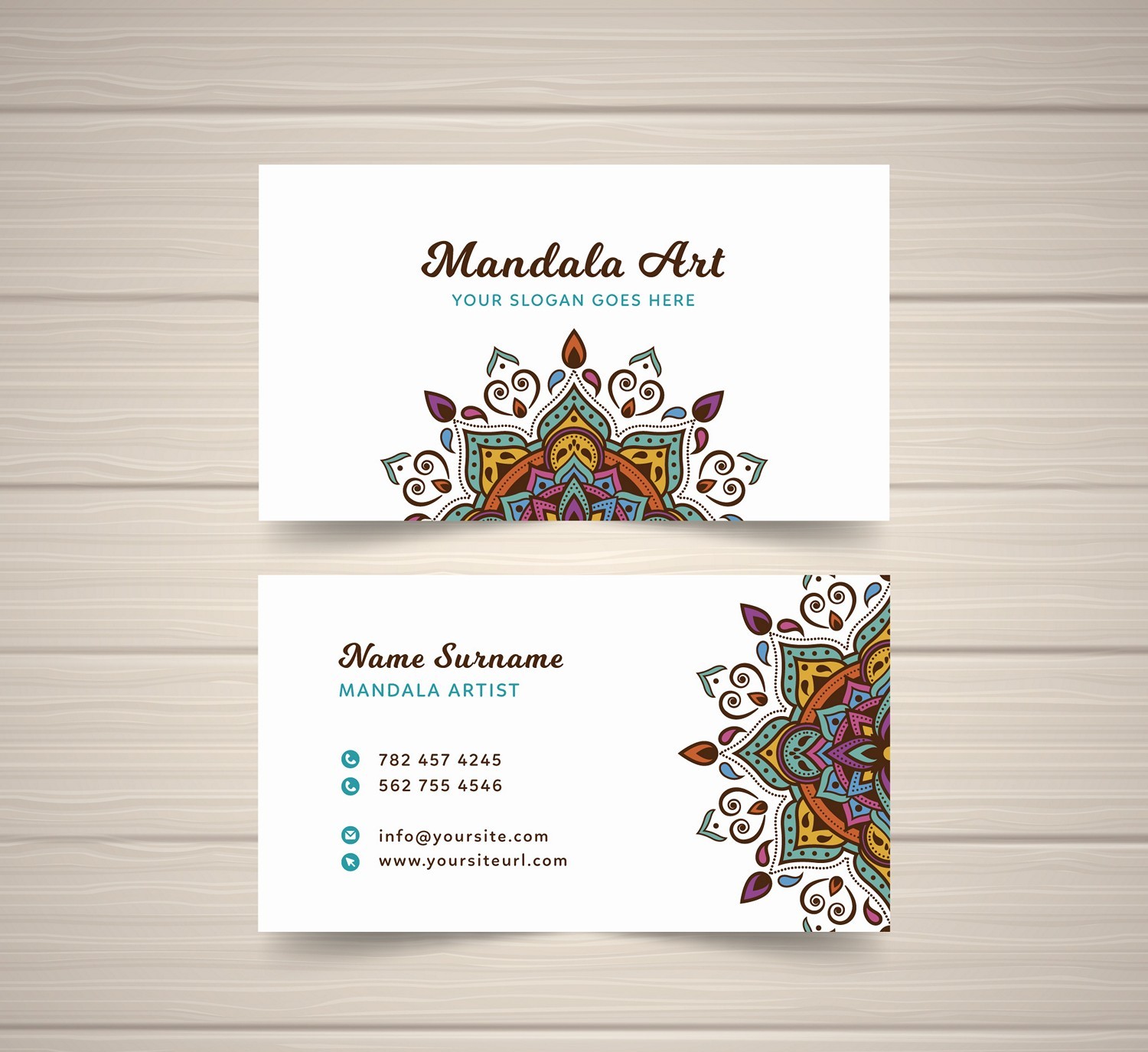 Vibrant Mandala Business Card - Custom Digital Printing