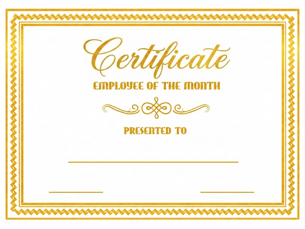 StanCert Premium Blank Golden Foil Employee of Month Recognition Award Certificate Paper