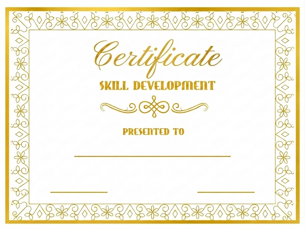 StanCert Premium Blank Golden Foil Skill Development Recognition Award Certificate Paper