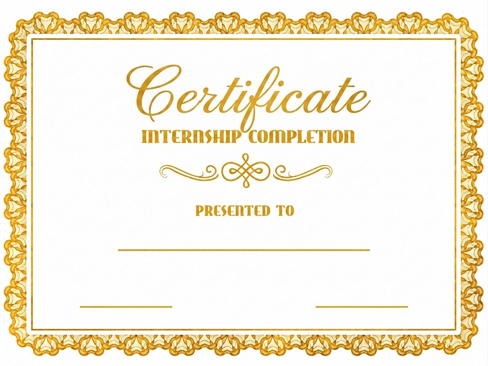 StanCert Premium Blank Golden Foil Internship Completion Recognition Award Certificate Paper