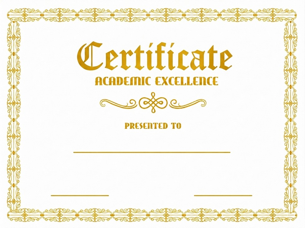 StanCert Premium Blank Golden Foil Academic Excellence Award Certificate Paper