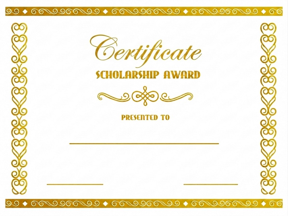 StanCert Premium Blank Golden Foil Scholarship Award Certificate Paper