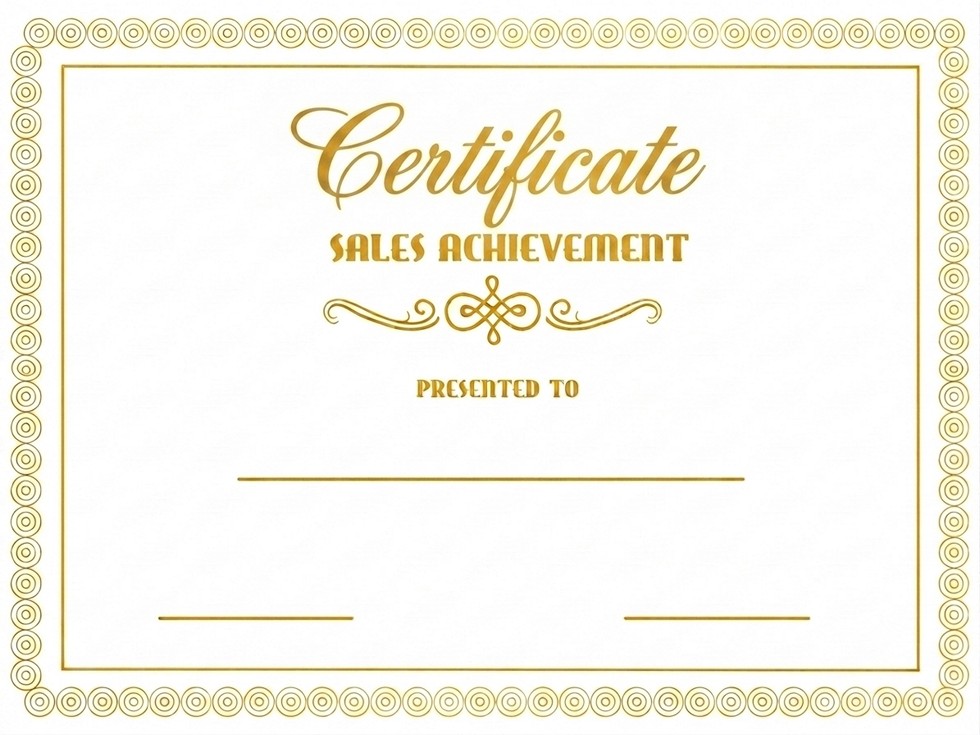 StanCert Premium Blank Golden Foil Sales Achievement Recognition Award Certificate Paper