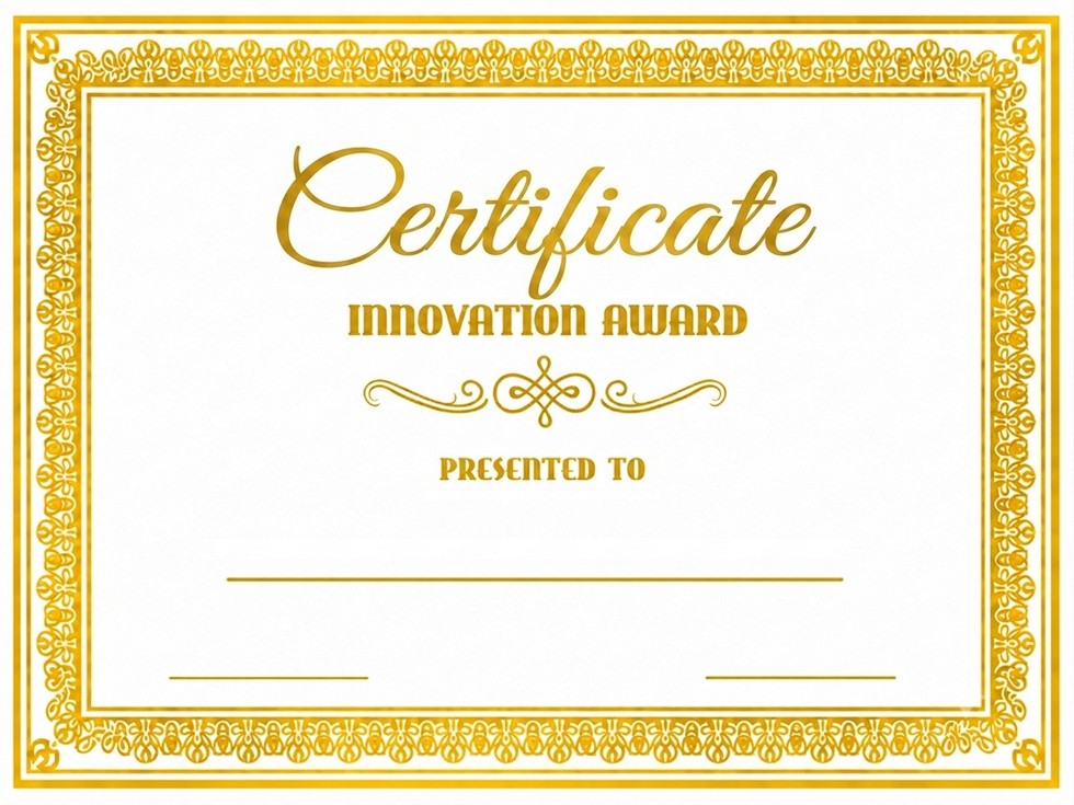 StanCert Premium Blank Golden Foil Innovation Award Recognition Achievement Certificate Paper