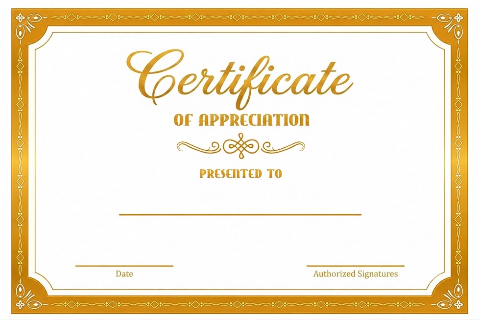 StanCert Premium Blank Golden Foil Certificate Paper For Appreciation Recognition Award Certificate