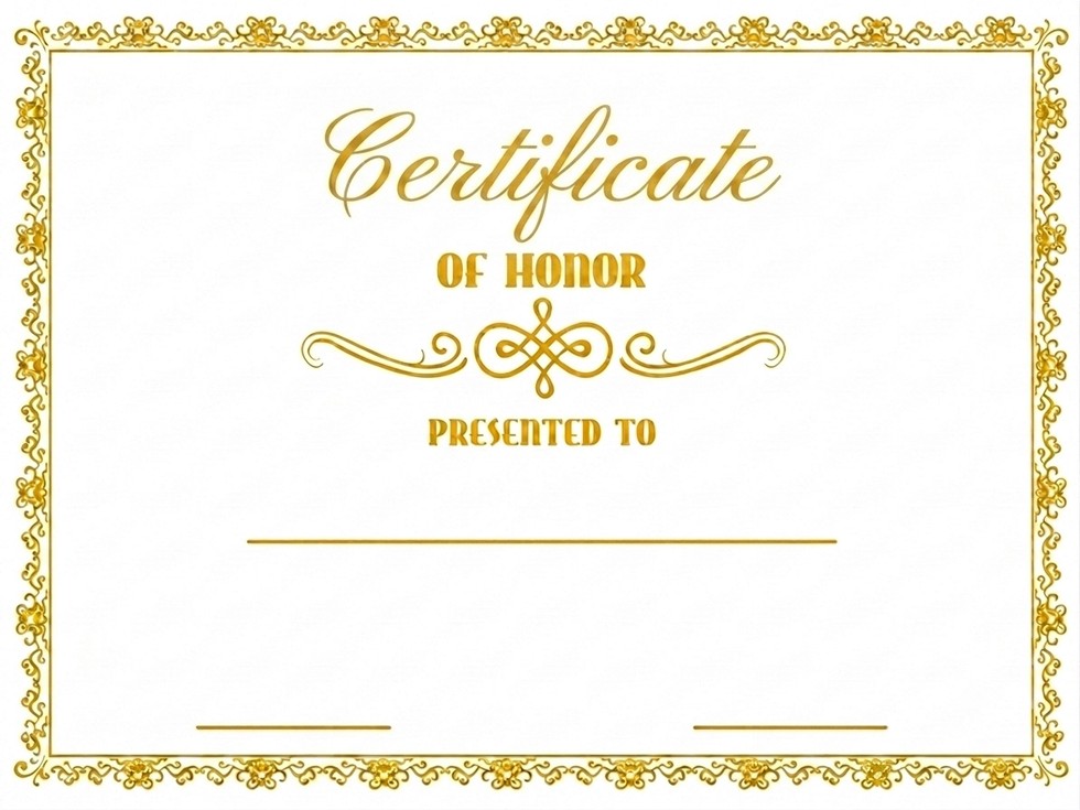 StanCert Premium Blank Golden Foil Honor Recognition Award Certificate Paper