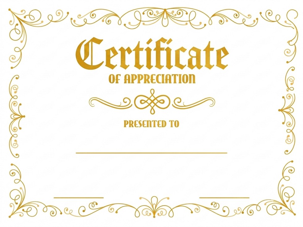 StanCert Premium Blank Golden Foil Loyalty Recognition Award Certificate Paper