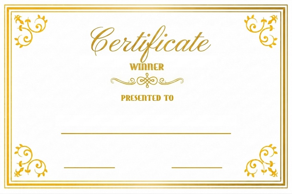 StanCert Premium Blank Golden Foil Winner Recognition Award Certificate Paper