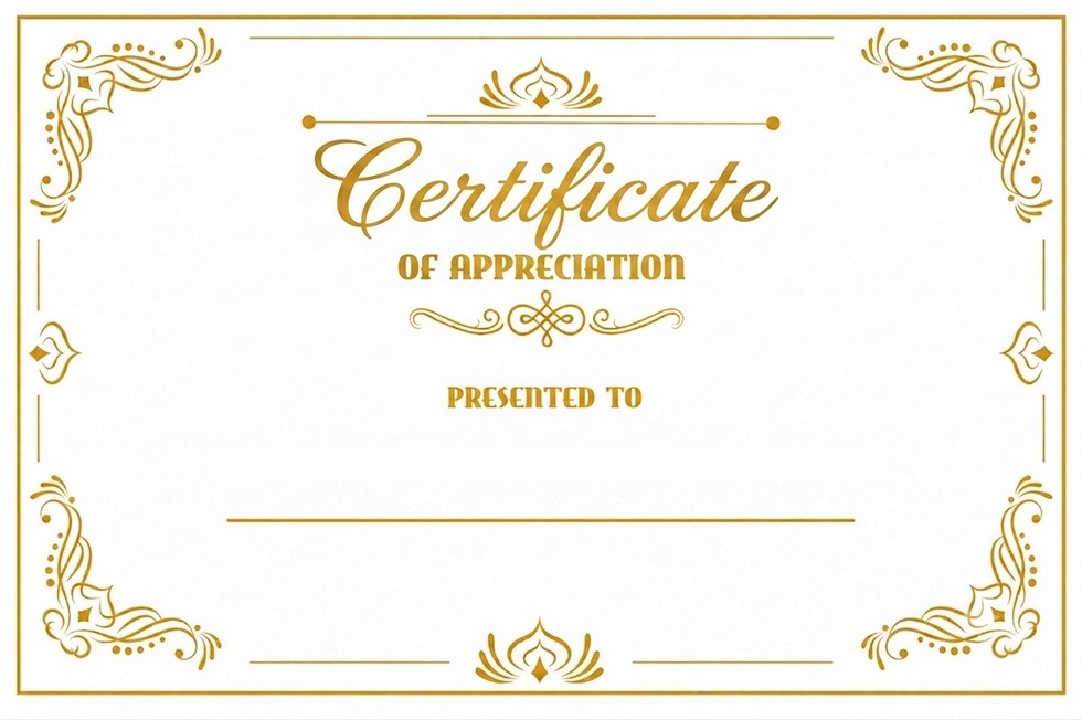 StanCert Premium Blank Golden Foil Community Service Recognition Award Certificate Paper