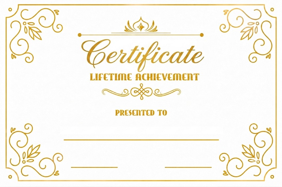 StanCert Premium Blank Golden Foil Lifetime Achievement Award Certificate Paper