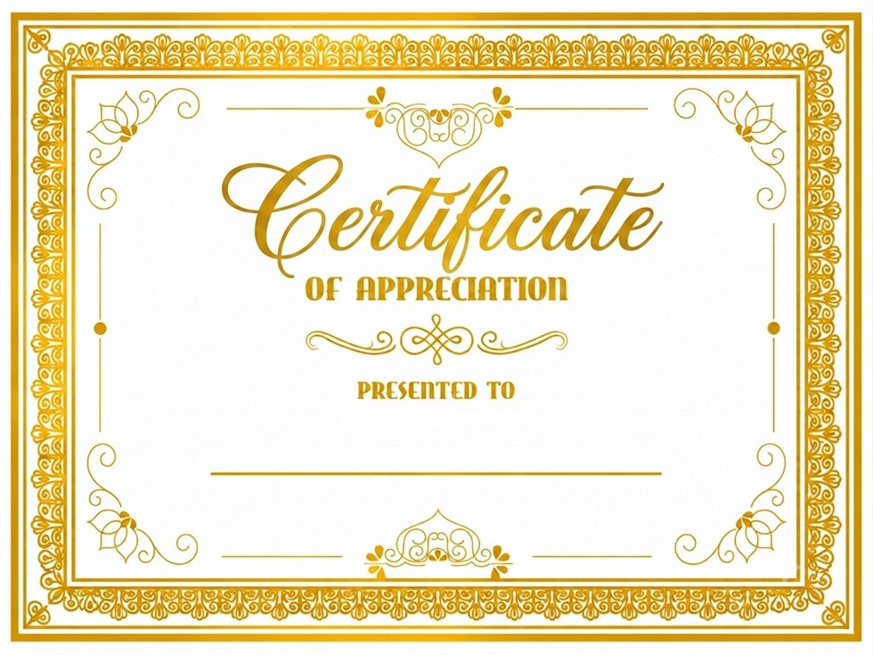 StanCert Premium Blank Golden Foil Appreciation Recognition Award Certificate Paper