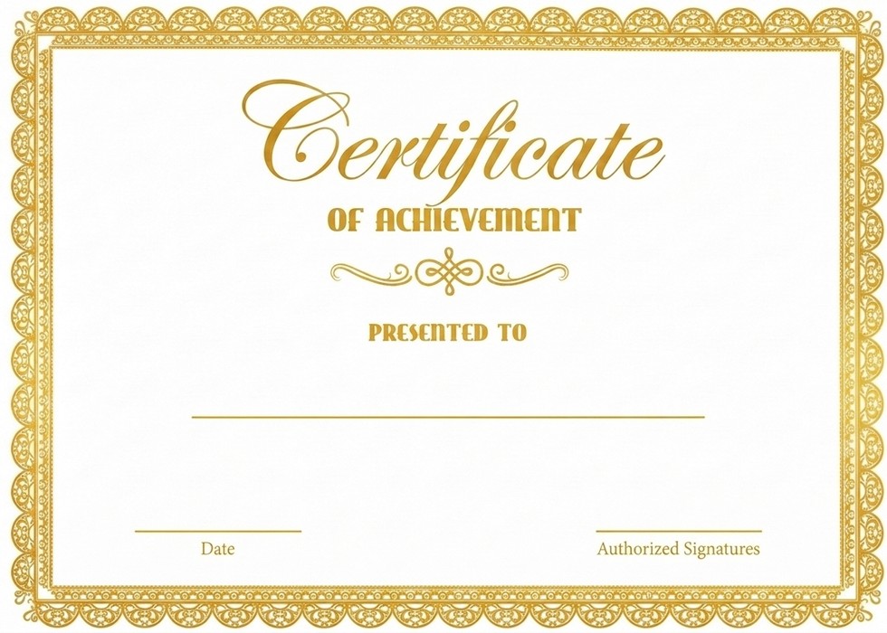 StanCert Premium Blank Golden Foil Certificate Paper For Recognition Appreciation Award Certificate