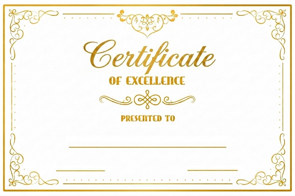 StanCert Premium Blank Golden Foil Excellence Recognition Award Certificate Paper