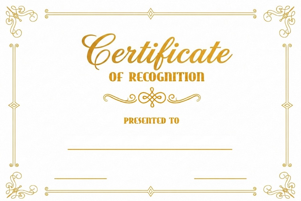 StanCert Premium Blank Golden Foil Recognition Award Certificate Paper