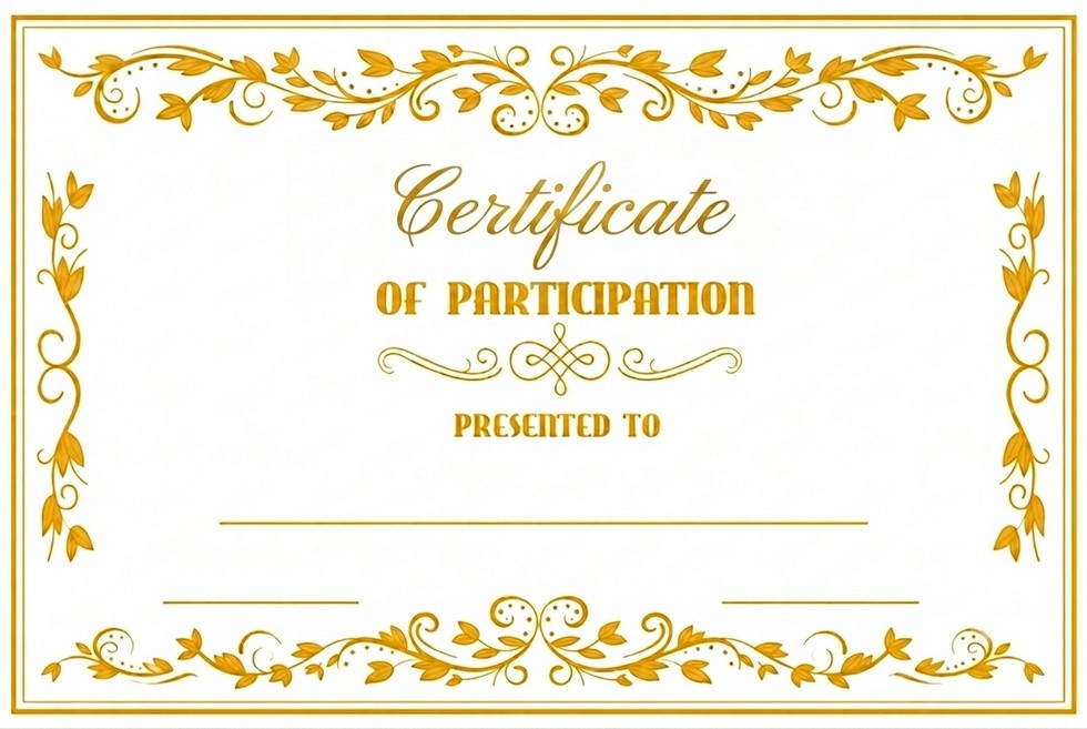 StanCert Premium Blank Golden Foil Participation Recognition Award Certificate Paper