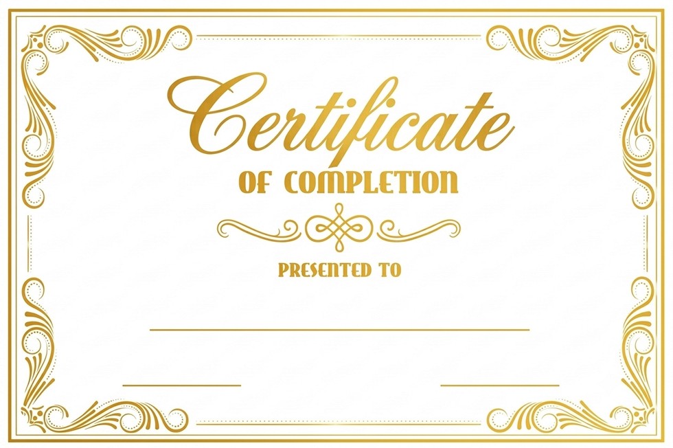 StanCert Premium Blank Golden Foil Completion Recognition Award Certificate Paper