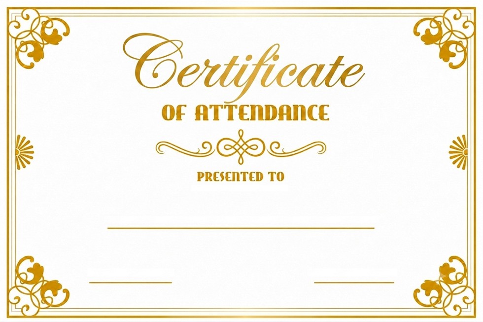 StanCert Premium Blank Golden Foil Attendance Recognition Award Certificate Paper