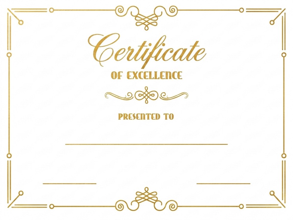 StanCert Premium Blank Golden Foil Certificate Paper For Excellence Recognition Award Certificate