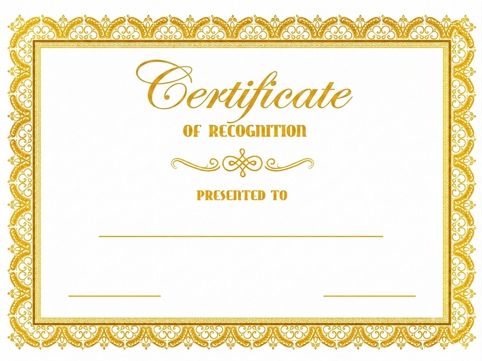StanCert Premium Blank Golden Foil Certificate Paper For Recognition Appreciation Award Certificate