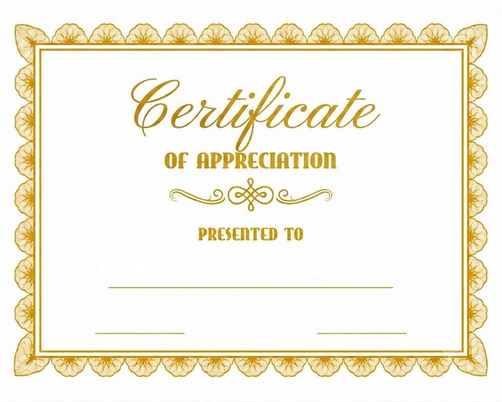 StanCert Premium Blank Golden Foil Volunteer Service Recognition Award Certificate Paper