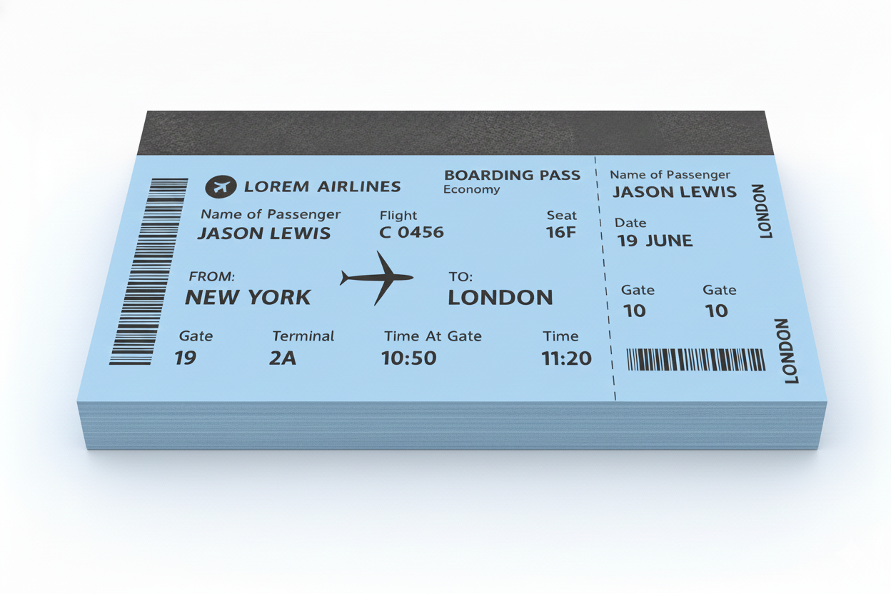 Boarding Pass (Monochromatic)